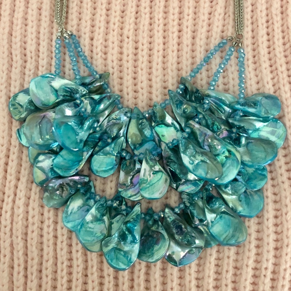 Turquoise Beaded Layered Statement Necklace